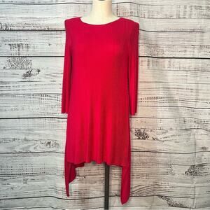 Chicos Black Label Size 0 Small High Low 100% Rayon Asymmetrical Hem Sweater